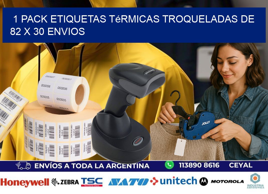 1 Pack etiquetas Térmicas Troqueladas De 82 x 30 ENVIOS