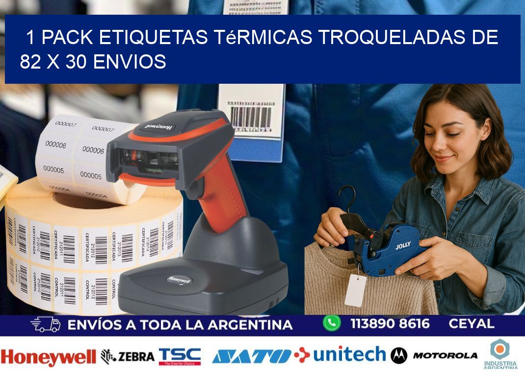 1 Pack etiquetas Térmicas Troqueladas De 82 x 30 ENVIOS