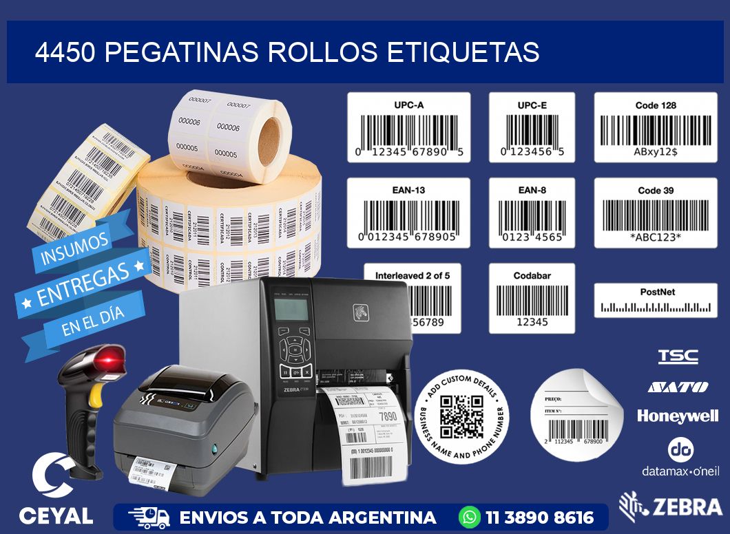 4450 Pegatinas rollos etiquetas