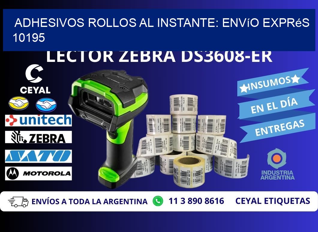 Adhesivos rollos al Instante: Envío Exprés 10195