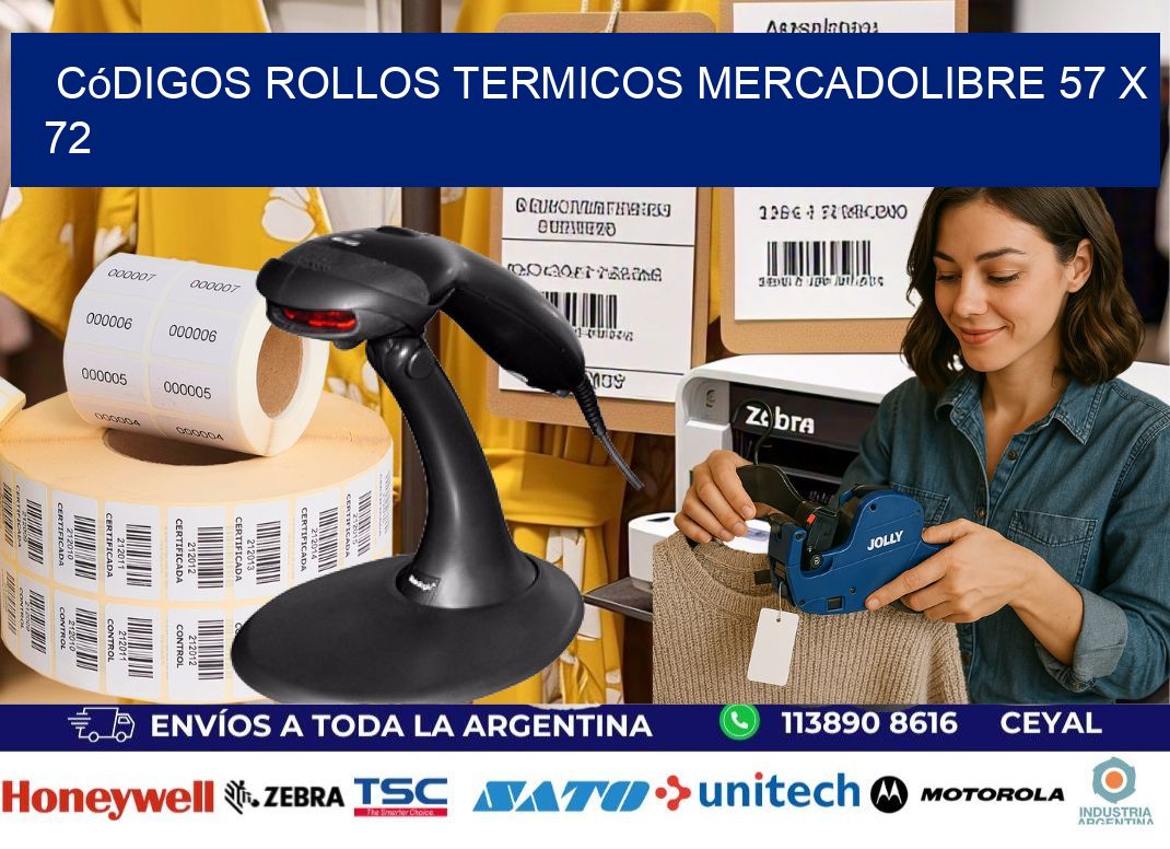 Códigos ROLLOS TERMICOS MERCADOLIBRE 57 x 72