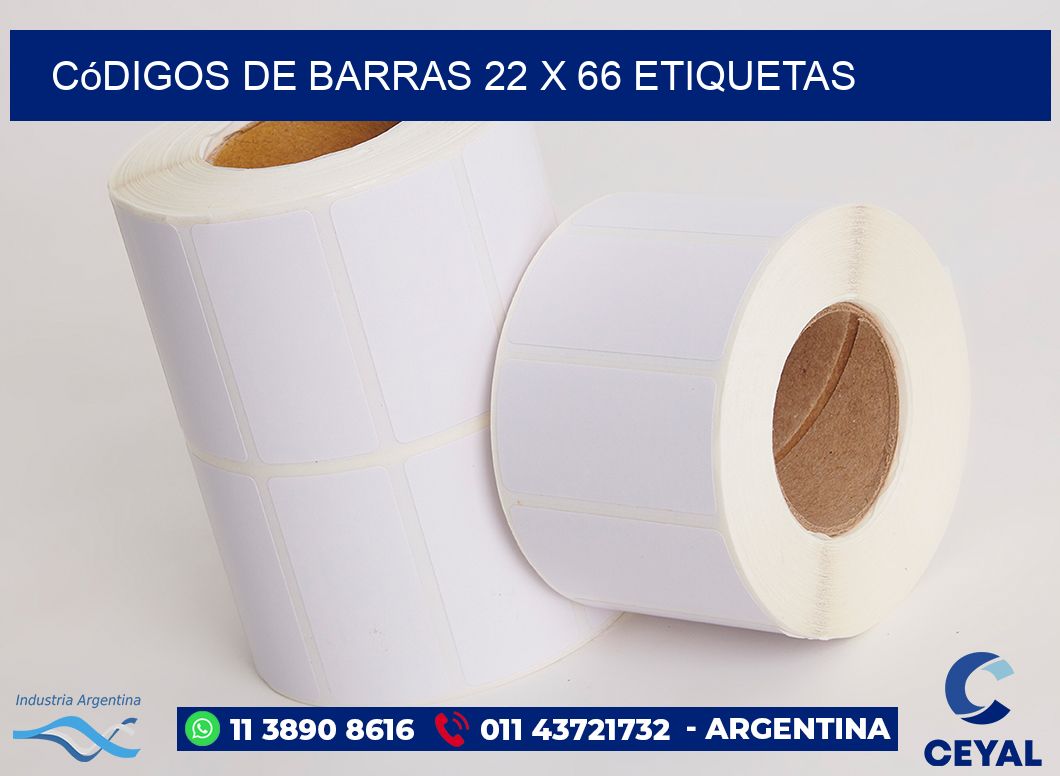 Códigos de Barras 22 x 66 etiquetas