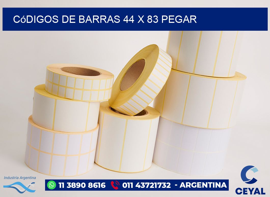 Códigos de Barras 44 x 83 pegar
