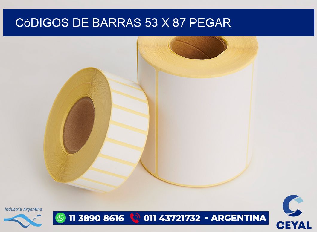 Códigos de Barras 53 x 87 pegar
