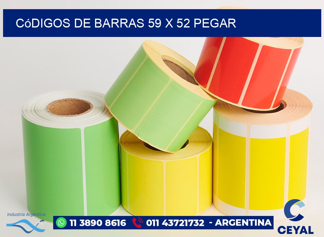 Códigos de Barras 59 x 52 pegar