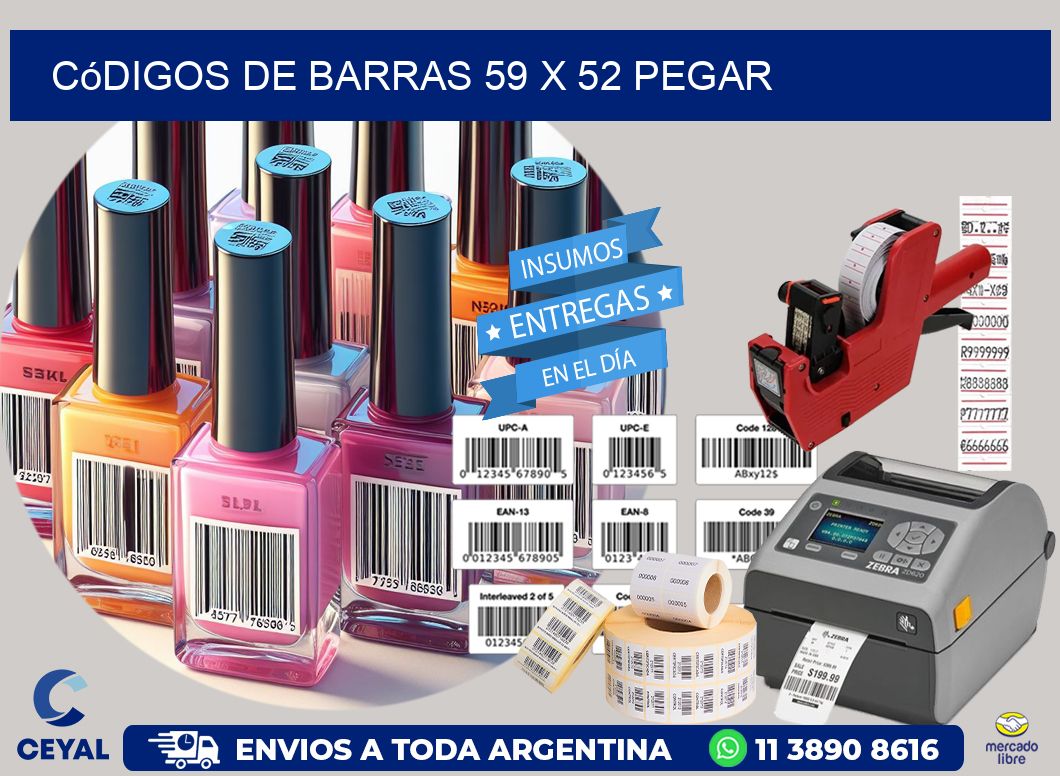 Códigos de Barras 59 x 52 pegar