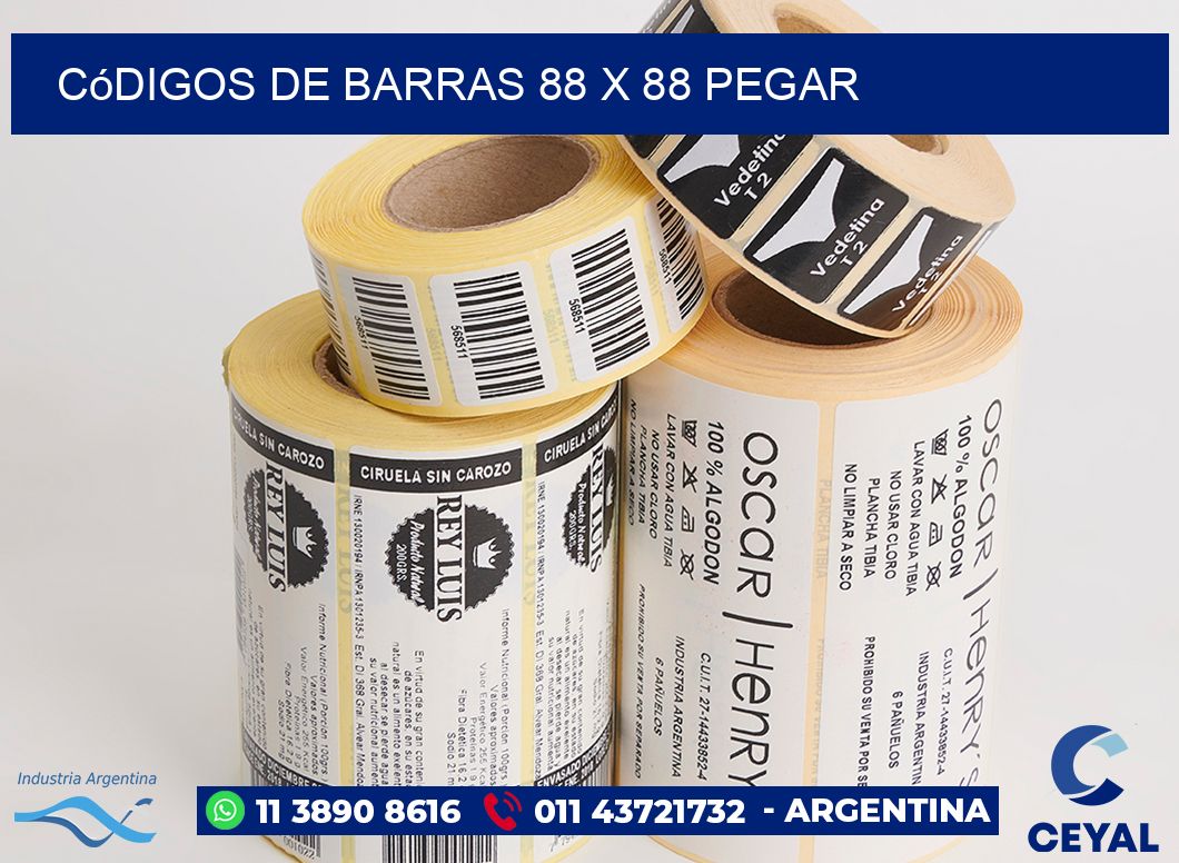 Códigos de Barras 88 x 88 pegar