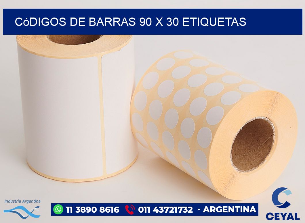 Códigos de Barras 90 x 30 etiquetas