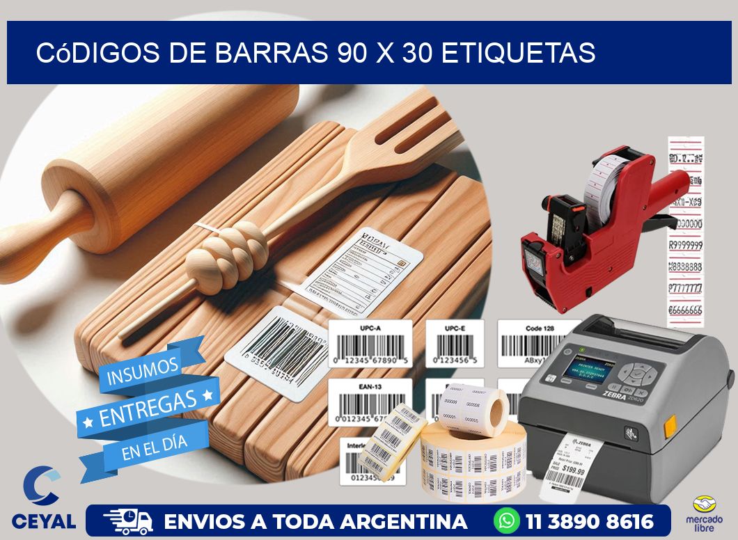 Códigos de Barras 90 x 30 etiquetas