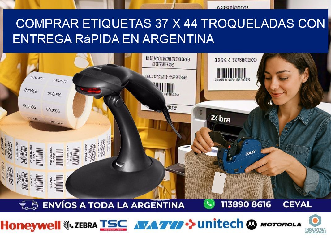 Comprar etiquetas 37 x 44 troqueladas con entrega rápida en Argentina