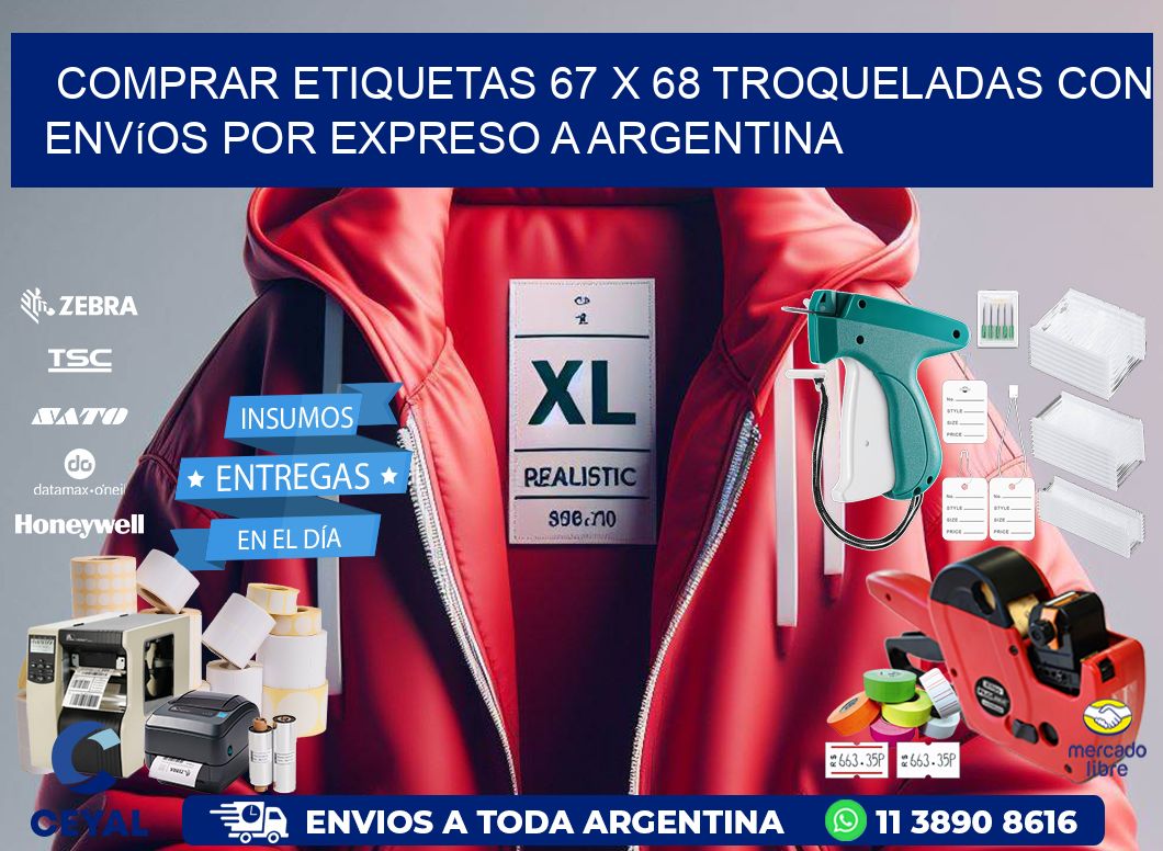 Comprar etiquetas 67 x 68 troqueladas con envíos por expreso a Argentina