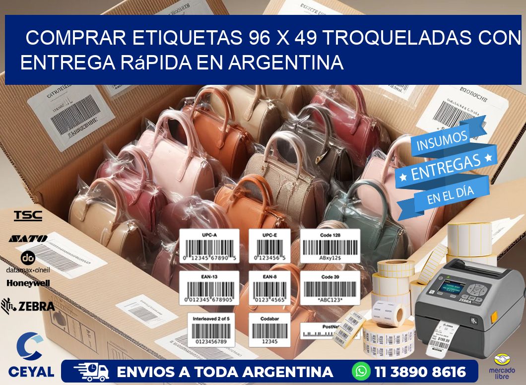 Comprar etiquetas 96 x 49 troqueladas con entrega rápida en Argentina