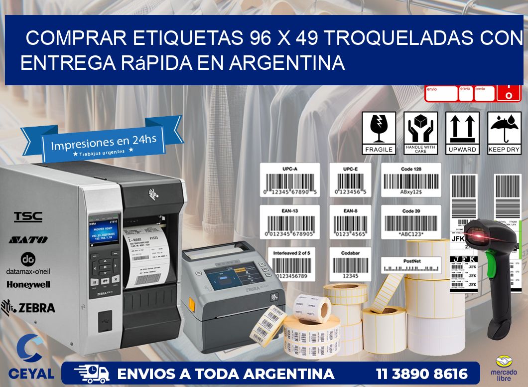 Comprar etiquetas 96 x 49 troqueladas con entrega rápida en Argentina