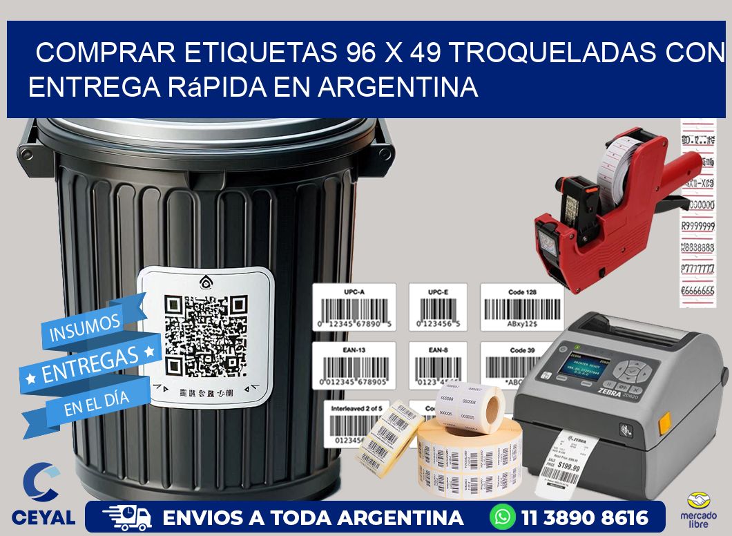 Comprar etiquetas 96 x 49 troqueladas con entrega rápida en Argentina