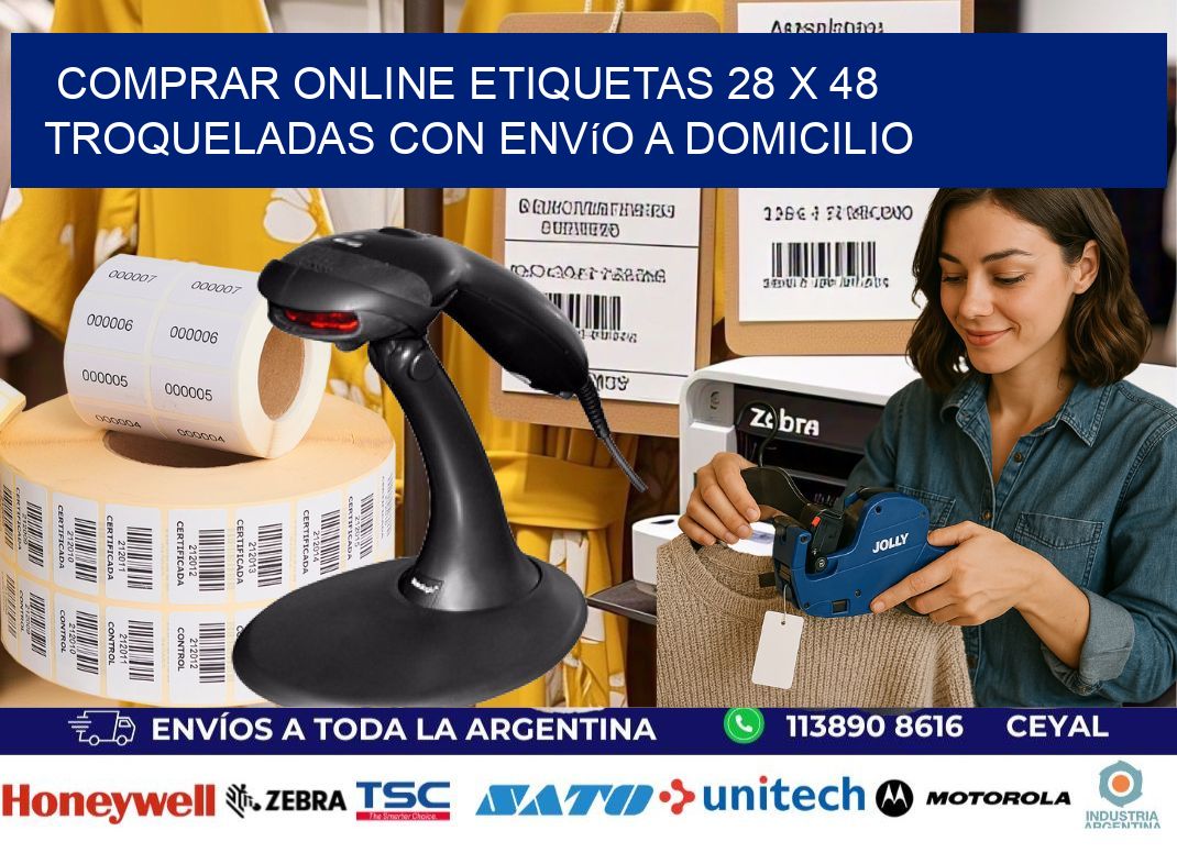 Comprar online etiquetas 28 x 48 troqueladas con envío a domicilio