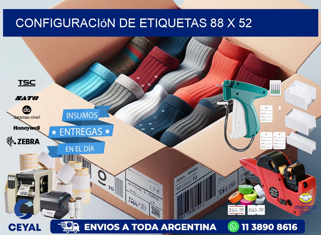 Configuración de etiquetas 88 x 52