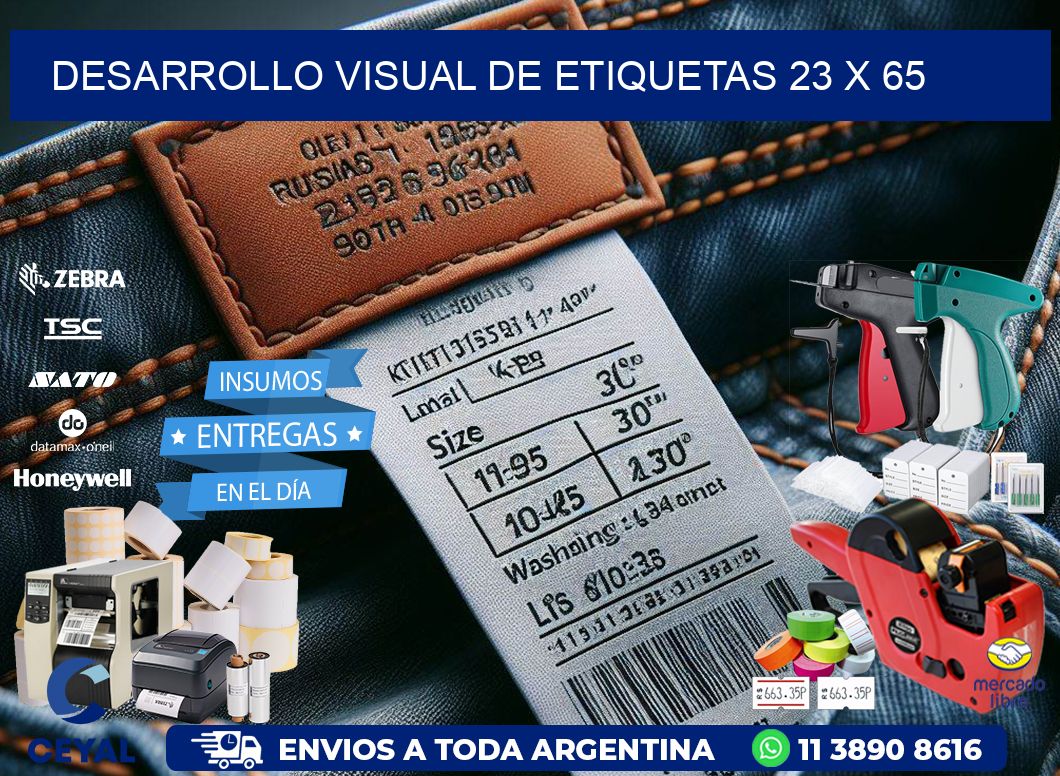 Desarrollo visual de etiquetas 23 x 65