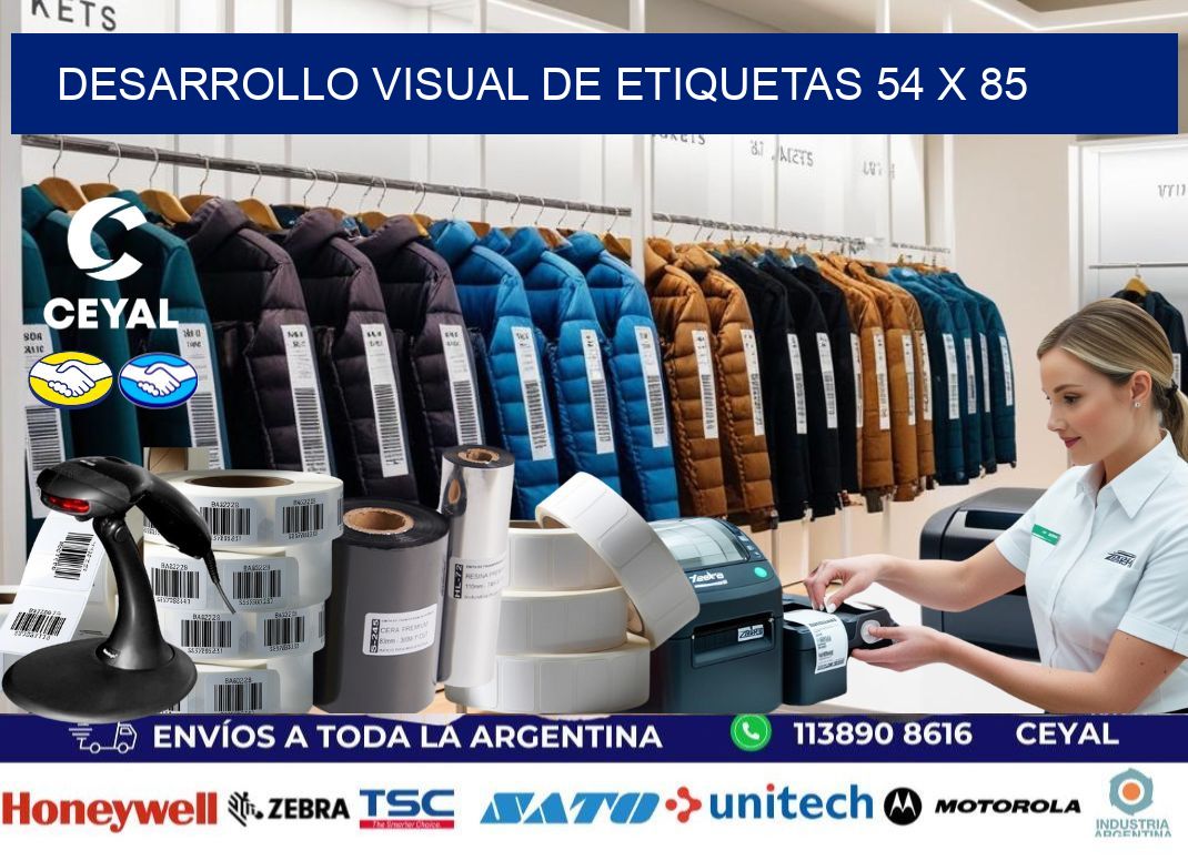 Desarrollo visual de etiquetas 54 x 85