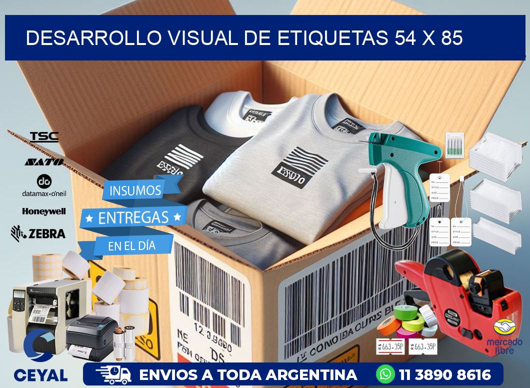 Desarrollo visual de etiquetas 54 x 85