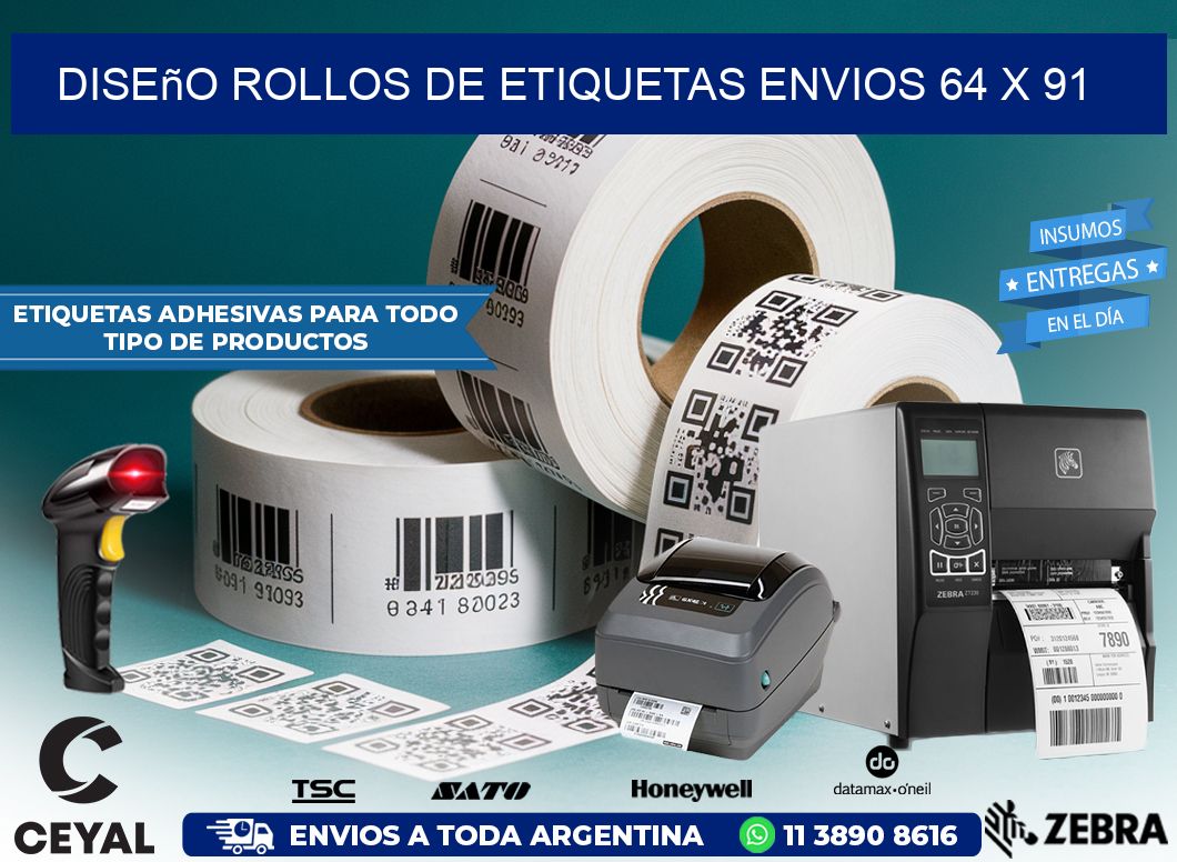 Diseño ROLLOS DE ETIQUETAS ENVIOS 64 x 91