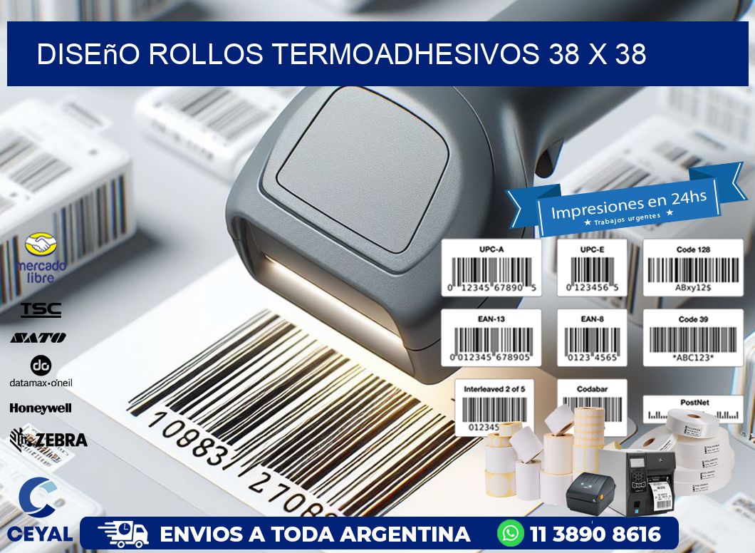 Diseño ROLLOS TERMOADHESIVOS 38 x 38
