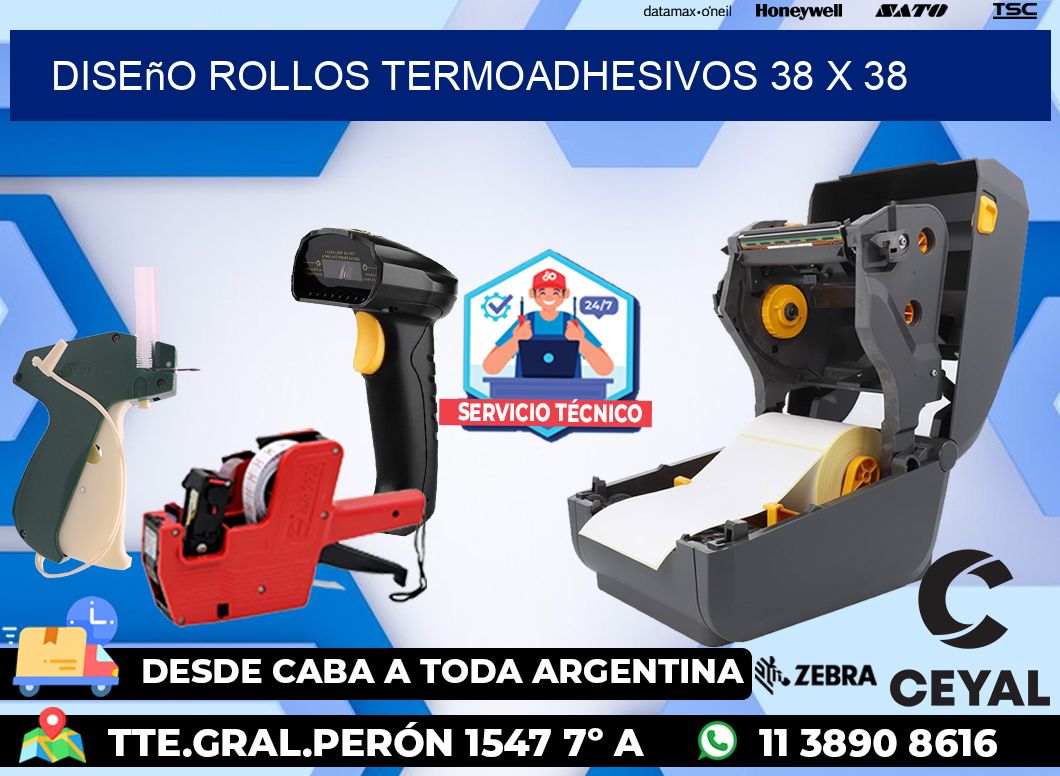 Diseño ROLLOS TERMOADHESIVOS 38 x 38