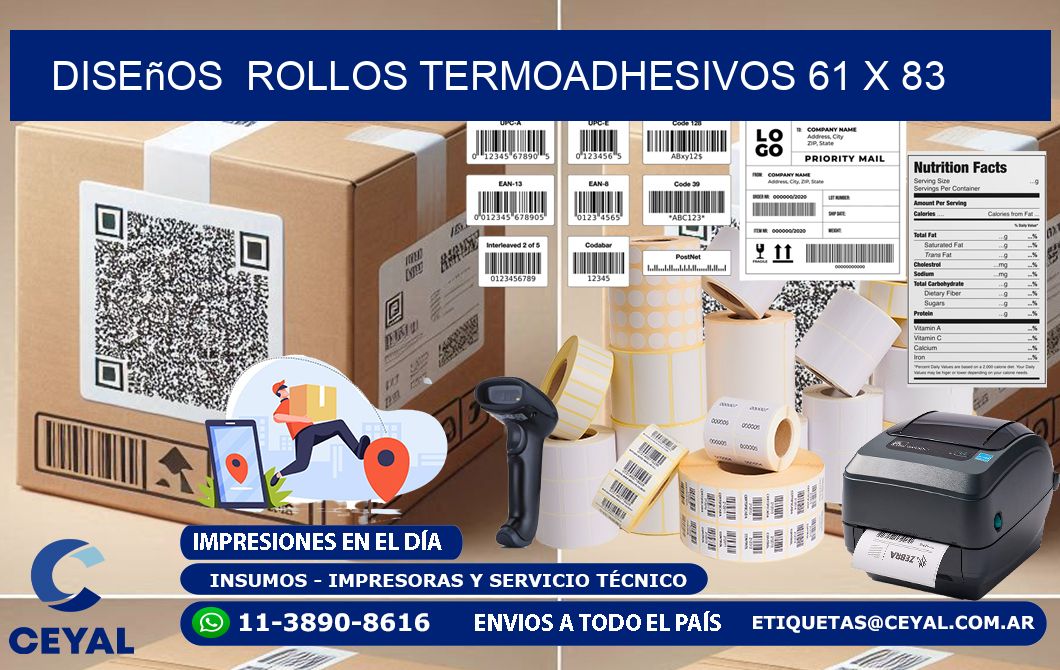 Diseños  ROLLOS TERMOADHESIVOS 61 x 83