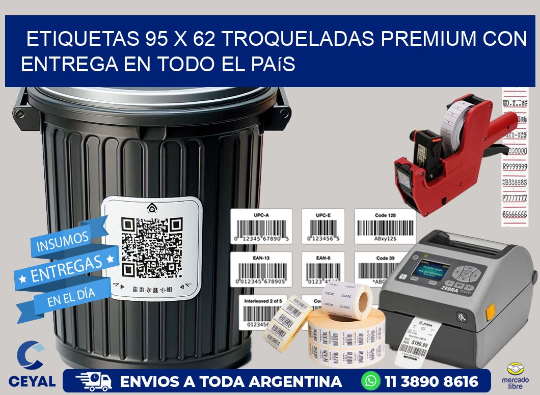 Etiquetas 95 x 62 troqueladas premium con entrega en todo el país