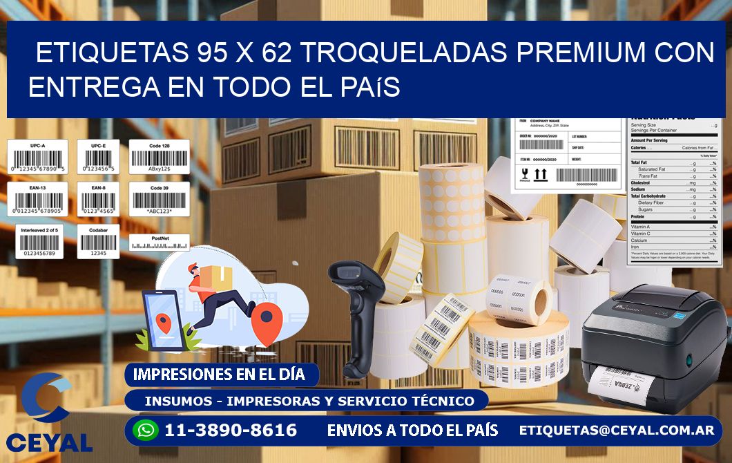 Etiquetas 95 x 62 troqueladas premium con entrega en todo el país