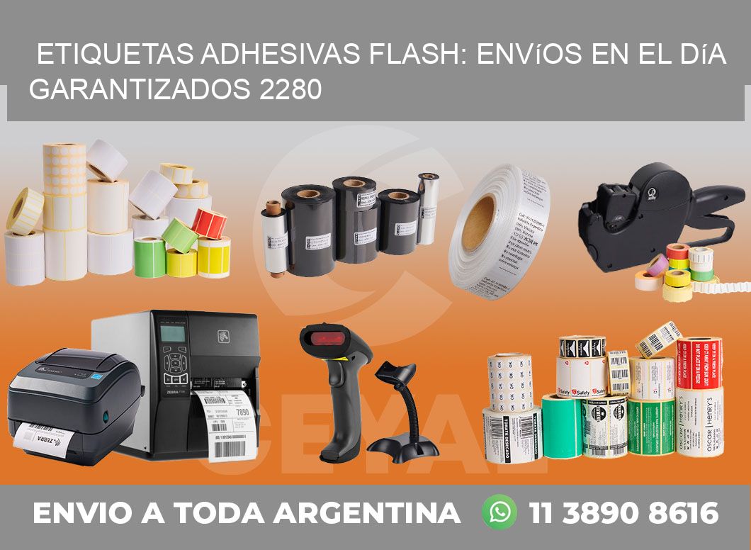 Etiquetas adhesivas Flash: Envíos en el Día Garantizados 2280