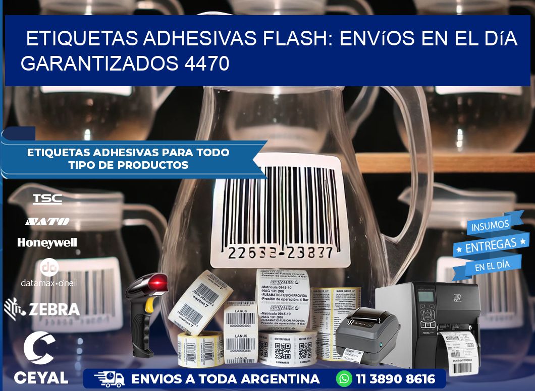 Etiquetas adhesivas Flash: Envíos en el Día Garantizados 4470