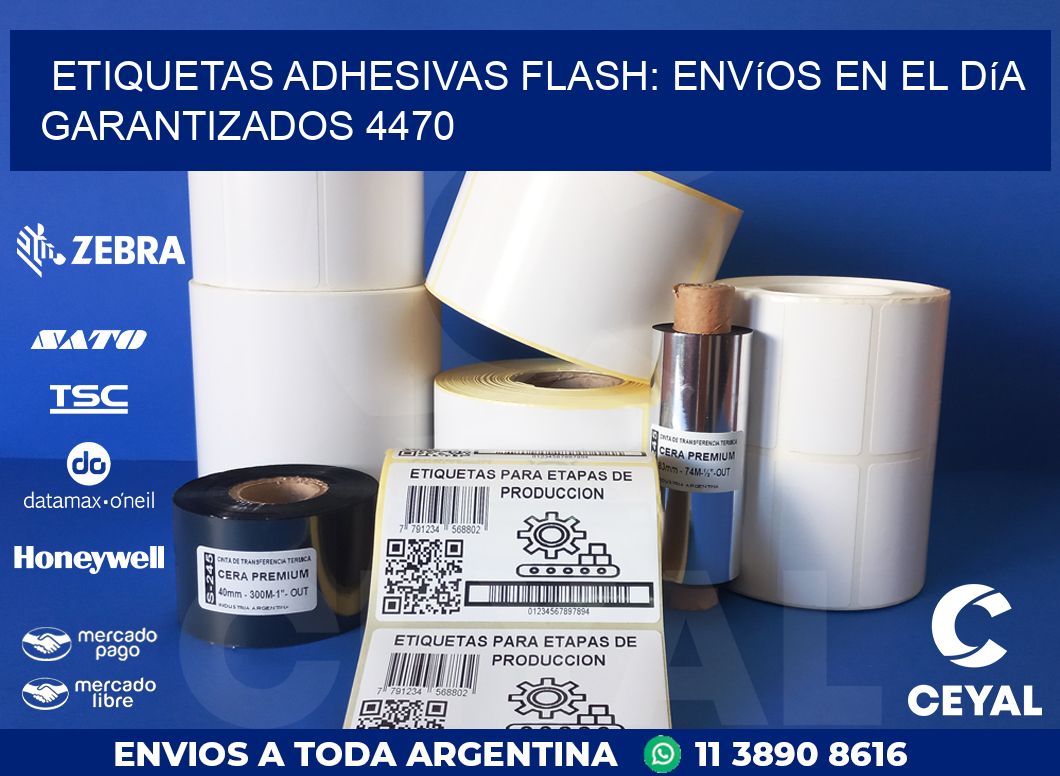 Etiquetas adhesivas Flash: Envíos en el Día Garantizados 4470
