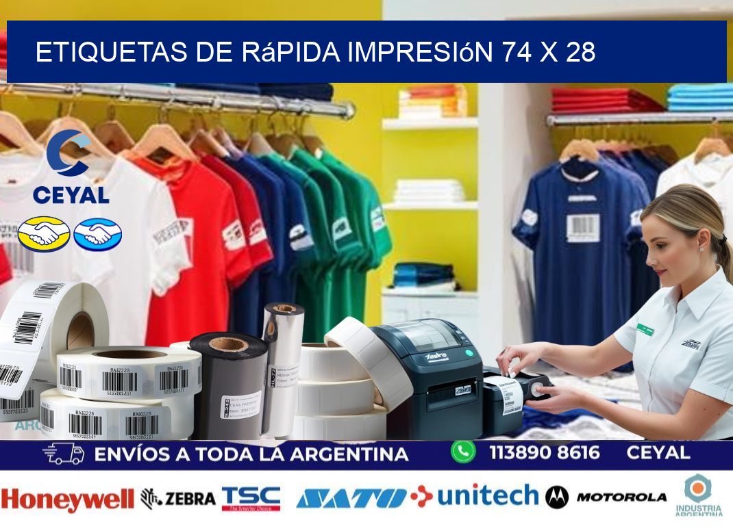 Etiquetas de rápida impresión 74 x 28