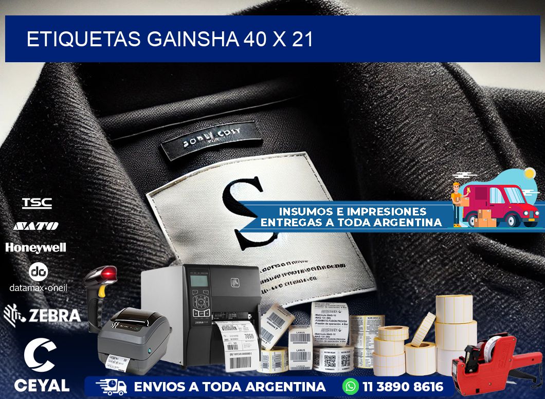 Etiquetas gainsha 40 x 21