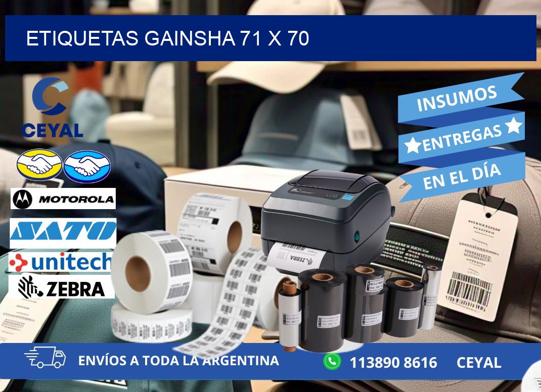 Etiquetas gainsha 71 x 70