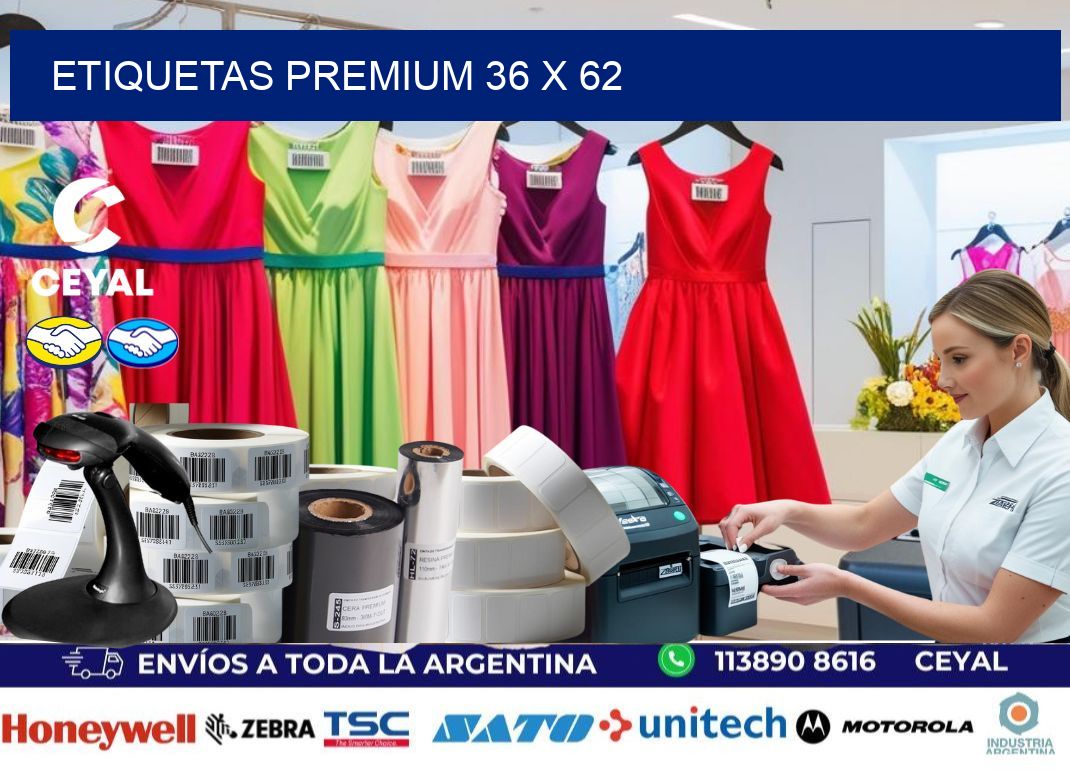 Etiquetas premium 36 x 62