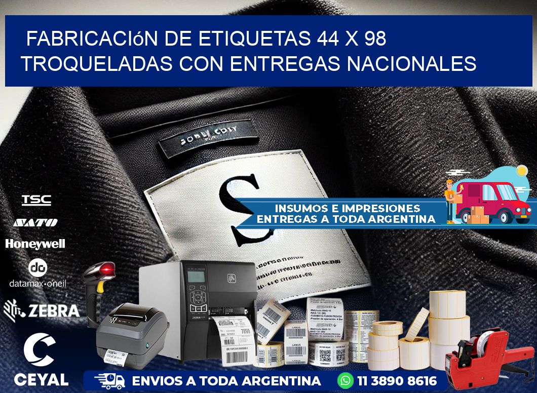 Fabricación de etiquetas 44 x 98 troqueladas con entregas nacionales