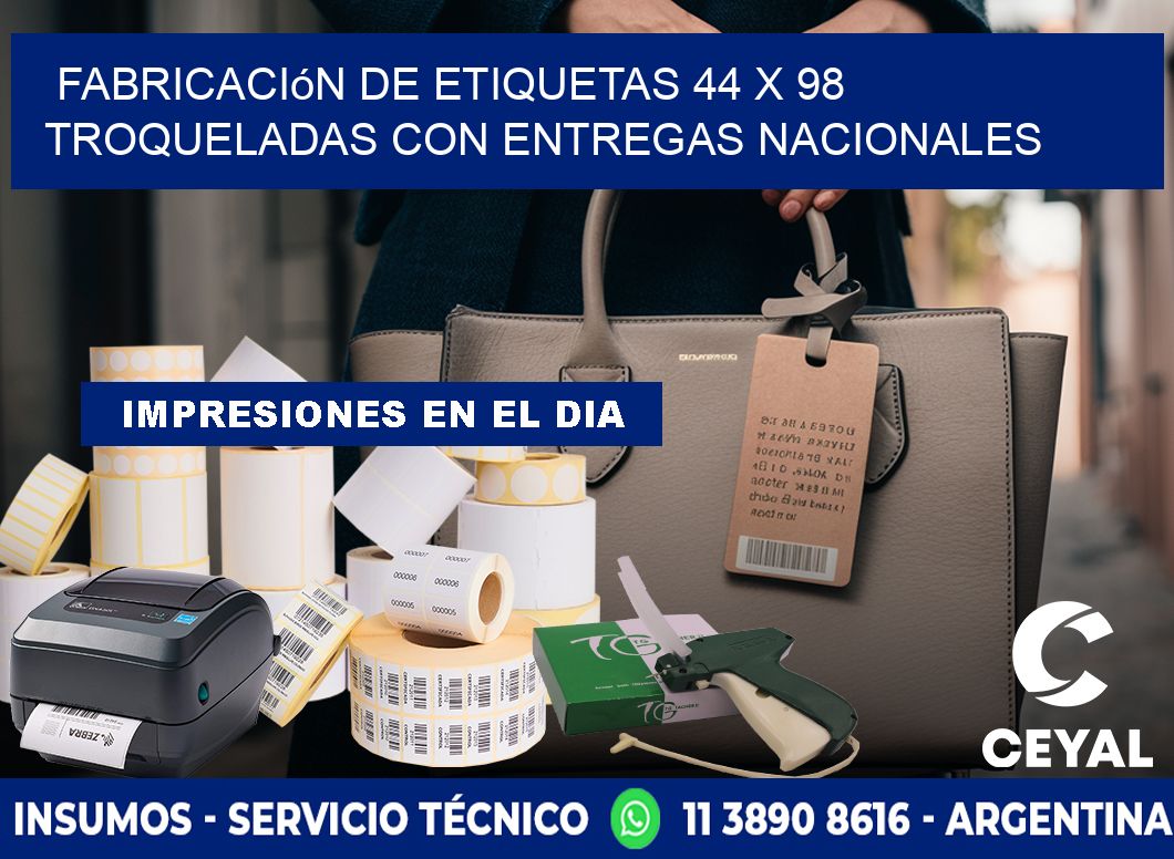 Fabricación de etiquetas 44 x 98 troqueladas con entregas nacionales