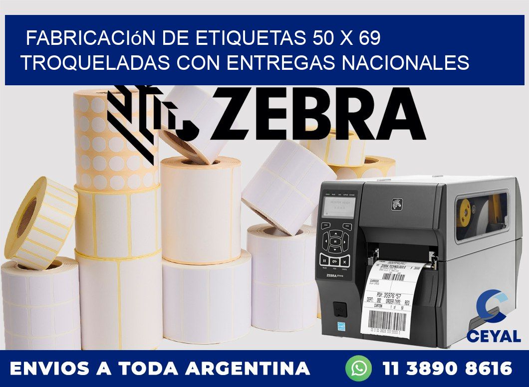 Fabricación de etiquetas 50 x 69 troqueladas con entregas nacionales