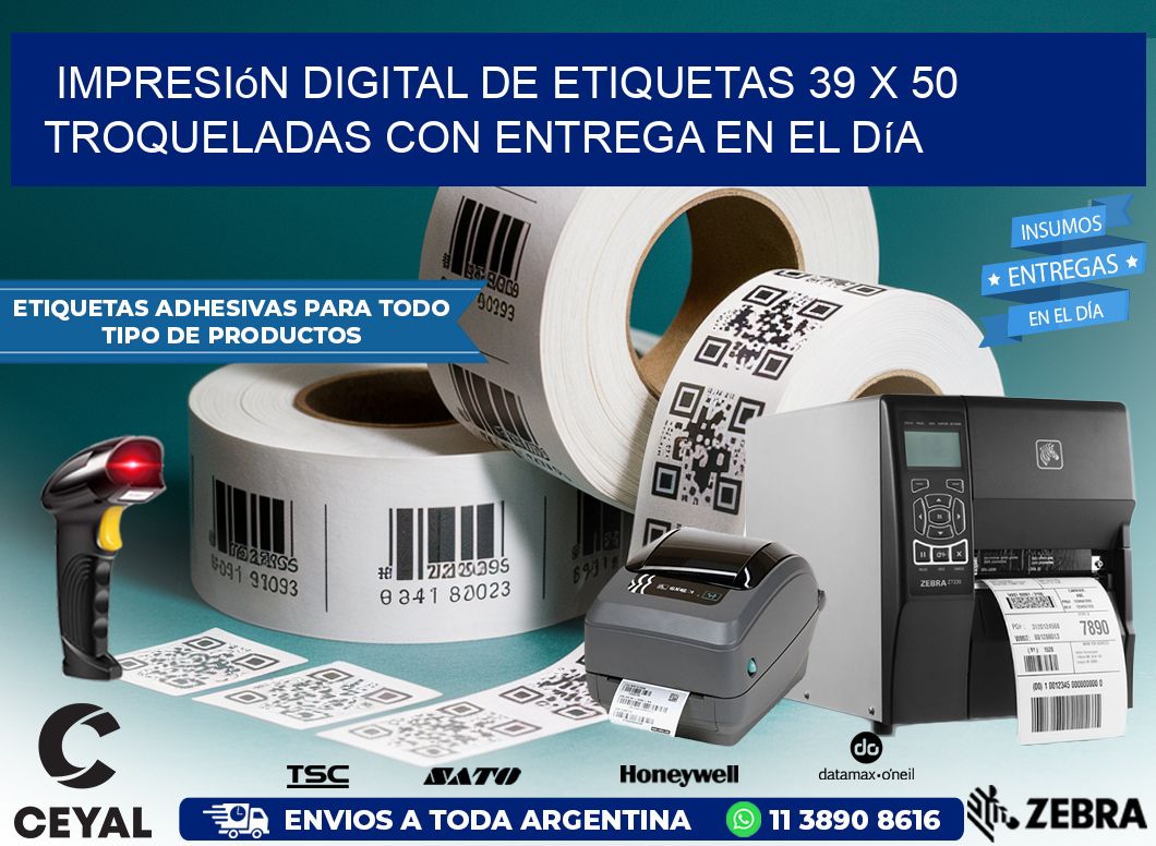 Impresión digital de etiquetas 39 x 50 troqueladas con entrega en el día