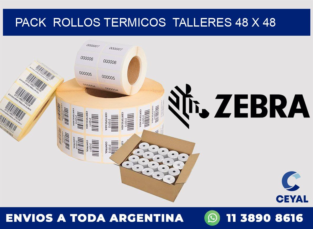 Pack  ROLLOS TERMICOS  TALLERES 48 x 48