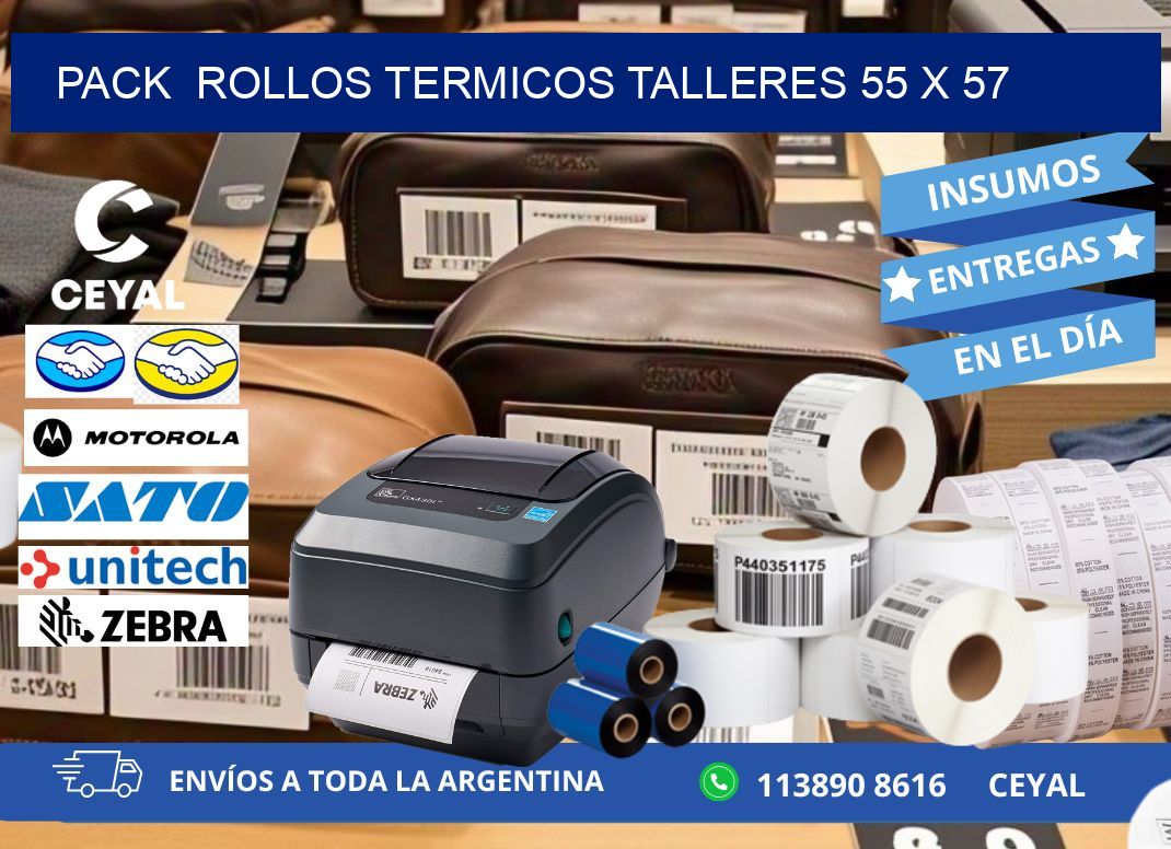 Pack  ROLLOS TERMICOS TALLERES 55 x 57