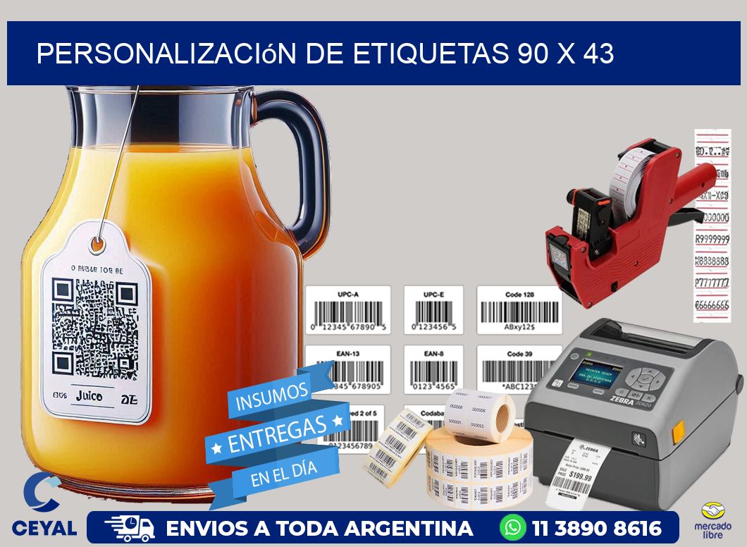 Personalización de etiquetas 90 x 43