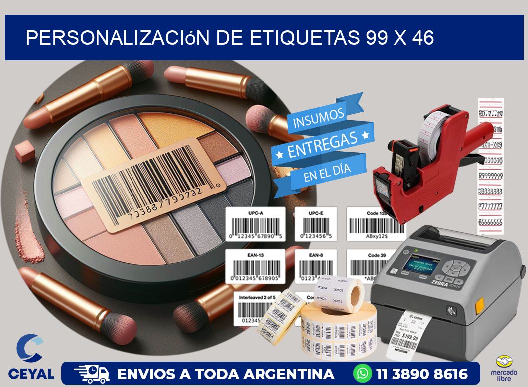 Personalización de etiquetas 99 x 46