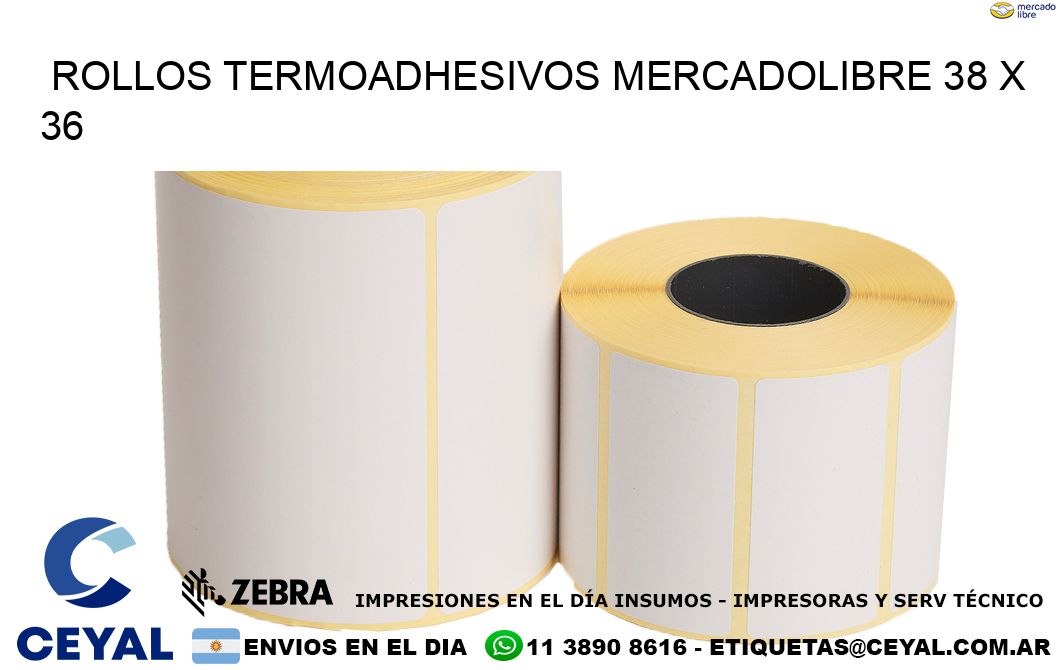 ROLLOS TERMOADHESIVOS MERCADOLIBRE 38 x 36