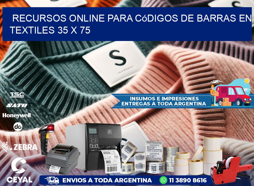 Recursos Online para Códigos de Barras en Textiles 35 x 75