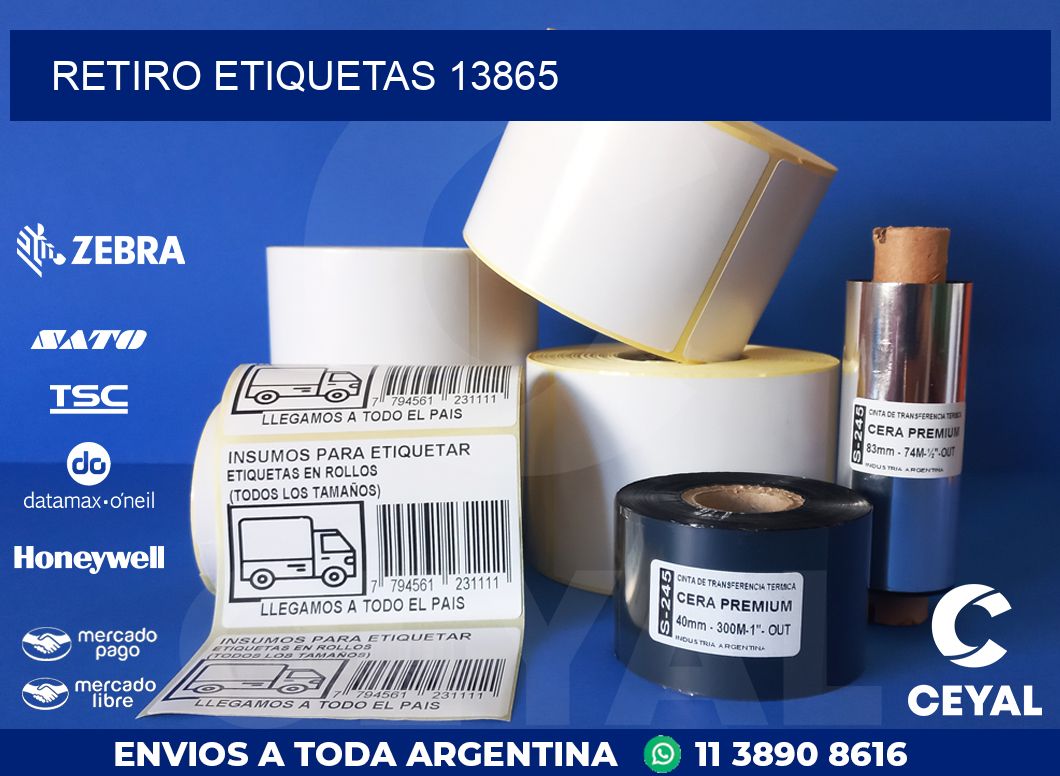 Retiro etiquetas 13865