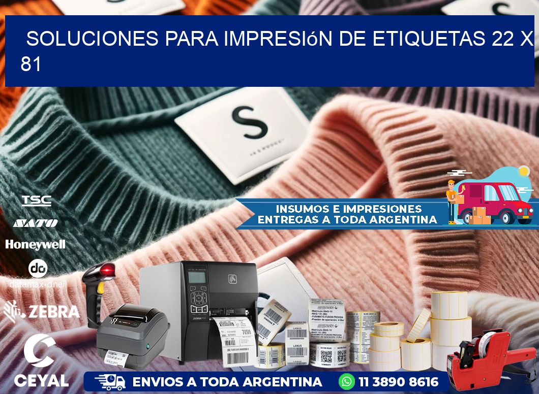 Soluciones para impresión de etiquetas 22 x 81