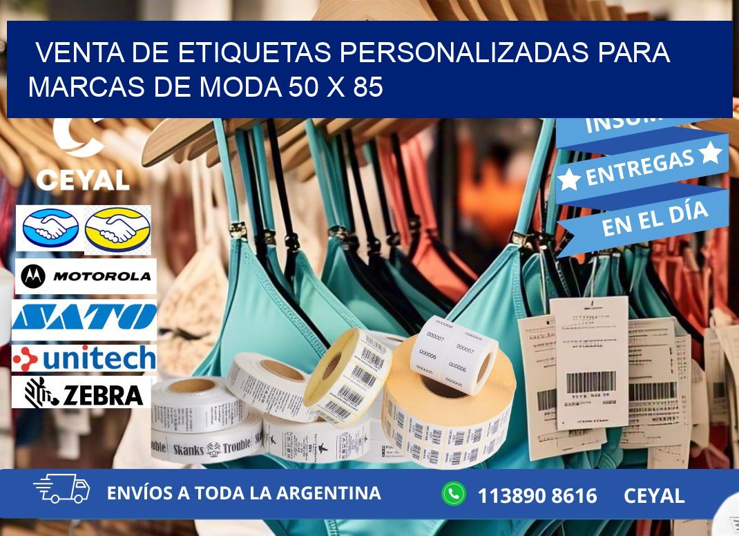 Venta de Etiquetas Personalizadas para Marcas de Moda 50 x 85