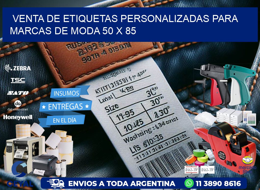 Venta de Etiquetas Personalizadas para Marcas de Moda 50 x 85